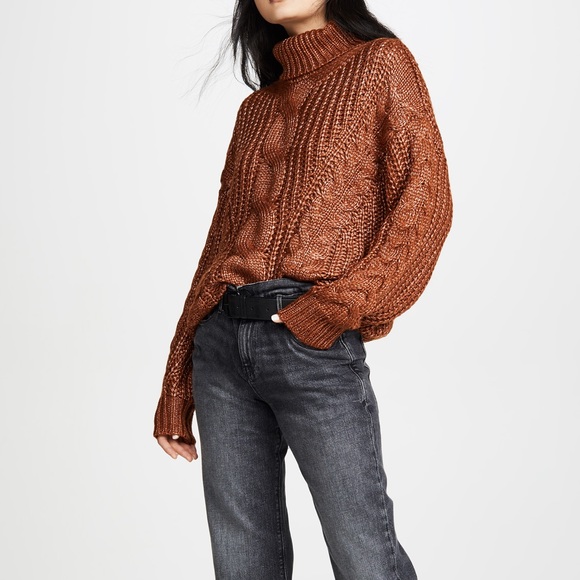 NWT J.O.A. Cable Turtleneck Sweater - Picture 1 of 8
